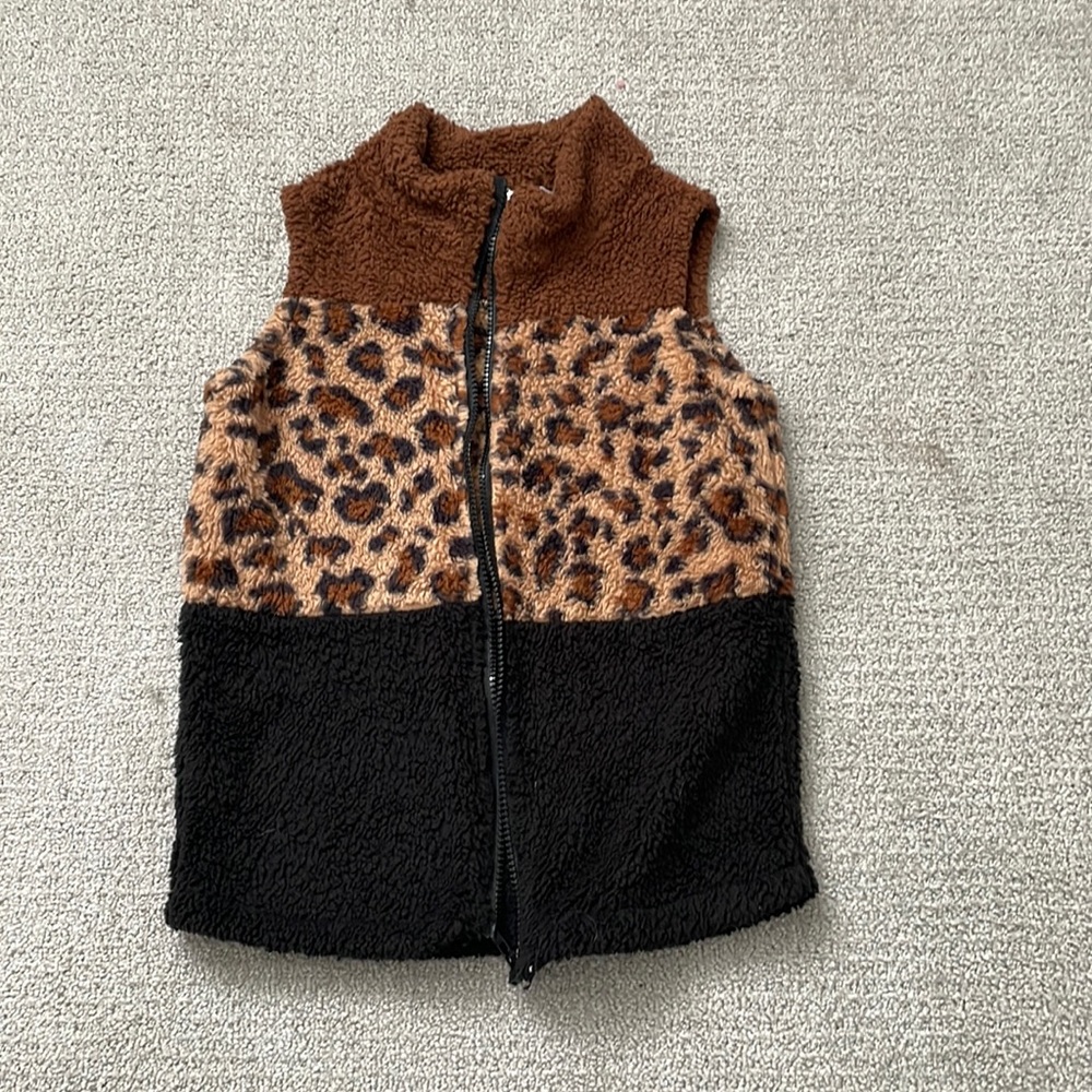 3 shade fuzzy vest